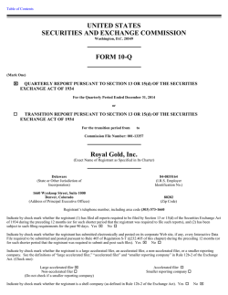 Q2 2015 10-Q - Royal Gold, Inc.