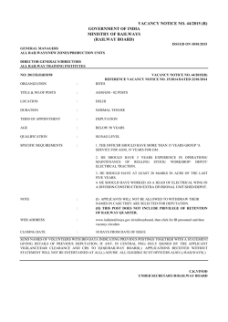 VACANCY NOTICE NO. 44/2015 (R