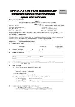 Candidacy Registration for Foreign Qualifications