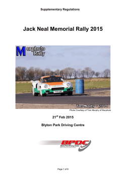 Jack Neal Memorial Stage Rally Regulations 2010
