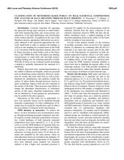 classification of meteorites based purely on bulk elemental