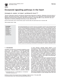 Eicosanoid signalling pathways in the heart