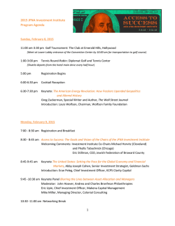2015 JFNA Investment Institute Program Agenda