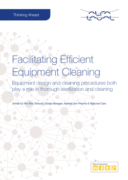 Thinking ahead - Facilitating equipment cleaning