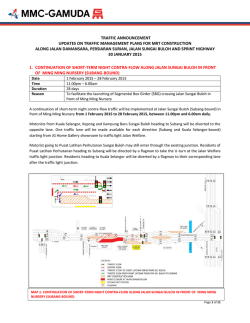 traffic announcement updates on traffic management plans for mrt