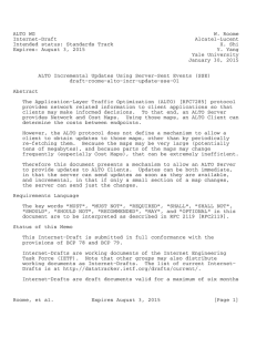 ALTO WG W. Roome Internet&minus;Draft Alcatel&minus;Lucent Intended