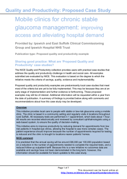 Mobile clinics for chronic stable glaucoma management