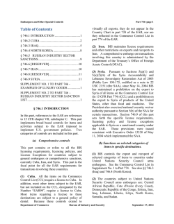 Part 746 - Bureau of Industry and Security