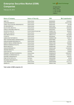 Enterprise Securities Market (ESM) Companies