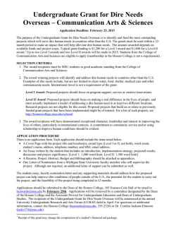 Application Information - MSU Honors College