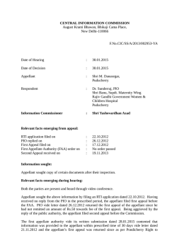 Decision No. CIC/SS/A/2013/002953-YA dated 30-01