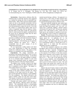 Experimental Measurements of Momentum Transfer in Hypervelocity