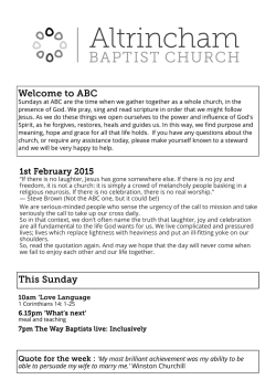 Latest Bulletin - Altrincham Baptist Church