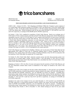 PRESS RELEASE Contact: Thomas J. Reddish