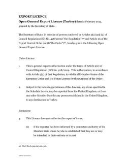 Open General Export Licence (Turkey)