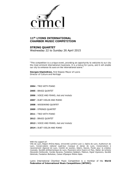 11th LYONS INTERNATIONAL CHAMBER MUSIC COMPETITION