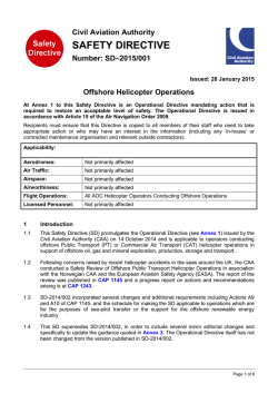 Safety Directive SD-2015/001