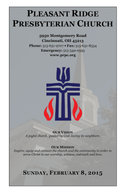 View/Download Bulletin - Pleasant Ridge Presbyterian Church