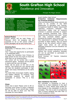 Current newsletter - South Grafton High School