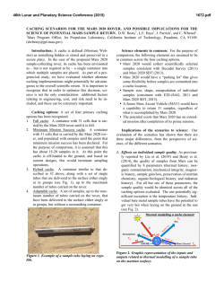 CACHING SCENARIOS FOR THE MARS 2020 ROVER, AND