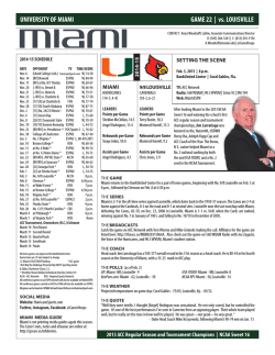 UNIVERSITY OF MIAMI GAME 22 | vs. LOUISVILLE