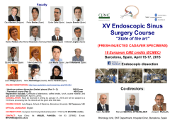 XV Endoscopic Sinus Surgery Course &ldquo;State of the art&rdquo;