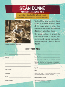 Entry Form Se&aacute;n Dunne Young Poets Award 2015