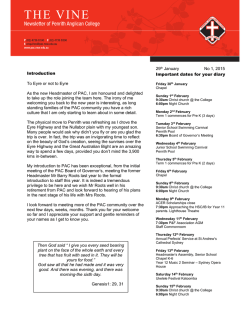 Introduction To Eyre or not to Eyre As the new Headmaster of PAC, I