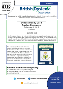 Booking form and flyer - British Dyslexia Association