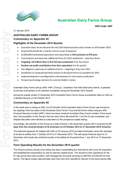 For personal use only - Australian Securities Exchange