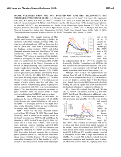 MAJOR VOLATILES FROM MSL SAM EVOLVED - USRA