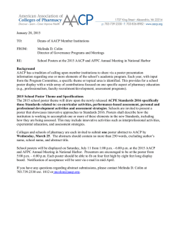 2015 Call for School Poster Abstracts