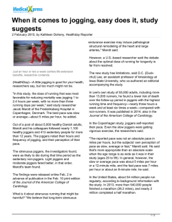 Light jogging may be most optimal for longevity