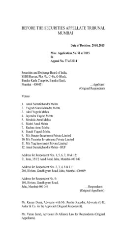 Misc. Application No. 51 of 2015 In Appeal No. 77 of 2014 in