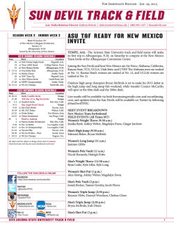 Meet Notes - Arizona State Sun Devils