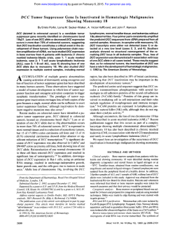 DCC Tumor Suppressor Gene Is Inactivated in Hematologic