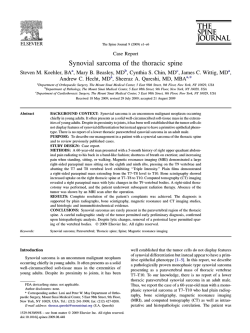 Synovial sarcoma of the thoracic spine