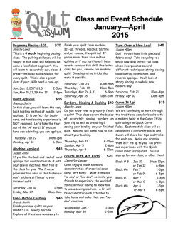 Download our current Class and Event schedule!