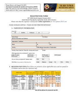 REGISTRATION FORM - IPMA World Congress 2015