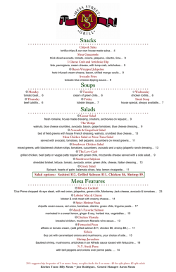 MenuPro Lunch Menu 2013