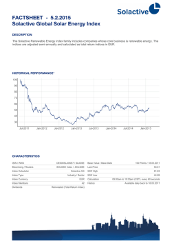 FACTSHEET - Solactive Global Solar Energy Index 30.1.2015