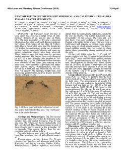 centimeter to decimeter size spherical and cylindrical features in