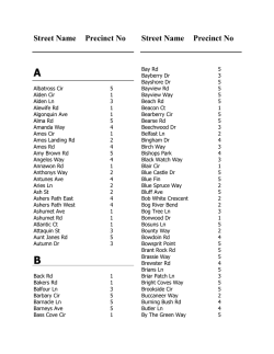 Street Name Precinct No Street Name Precinct No