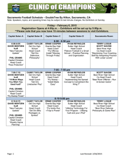 Schedule - Clinic Of Champions
