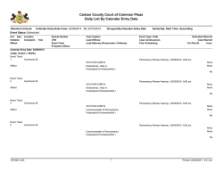 Weekly Criminal Calendar