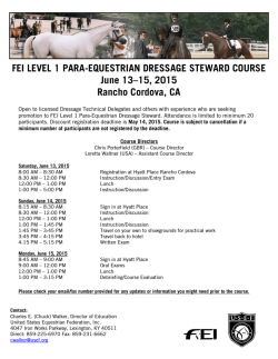 FEI LEVEL 1 PARA-EQUESTRIAN DRESSAGE STEWARD