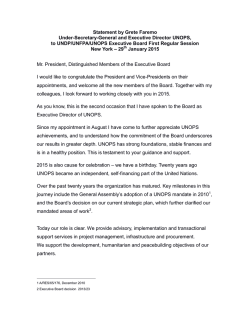 Statement by Under Secretary-General and Executive