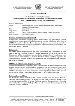TERMS OF REFERENCE UNLIREC Public Security Programme