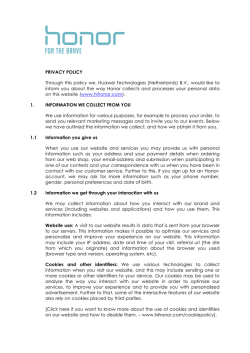 2015 01 29 Honor Privacy Policy