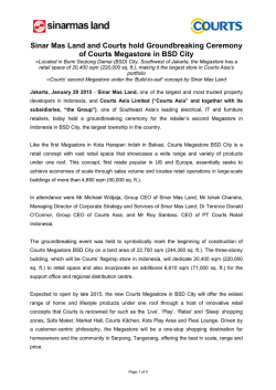 Sinar Mas Land and Courts hold Groundbreaking Ceremony of